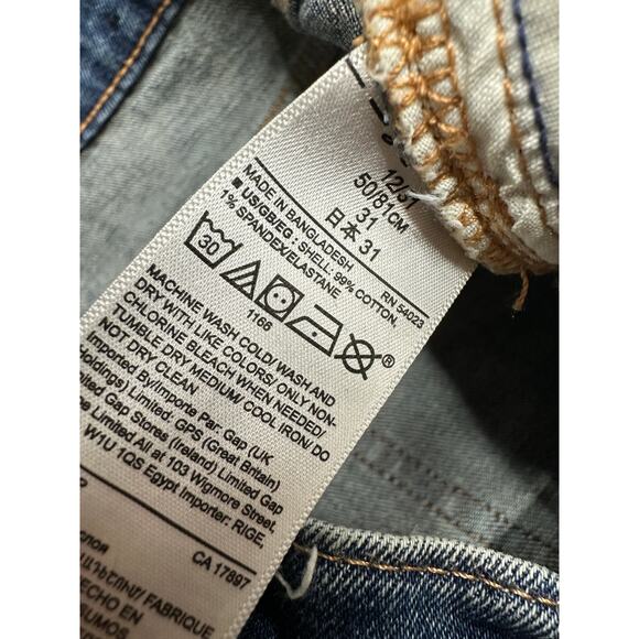 Gap Womens Girlfriend Jeans Size 12/31 Distressed High Waisted Ankle - Picture 7 of 8